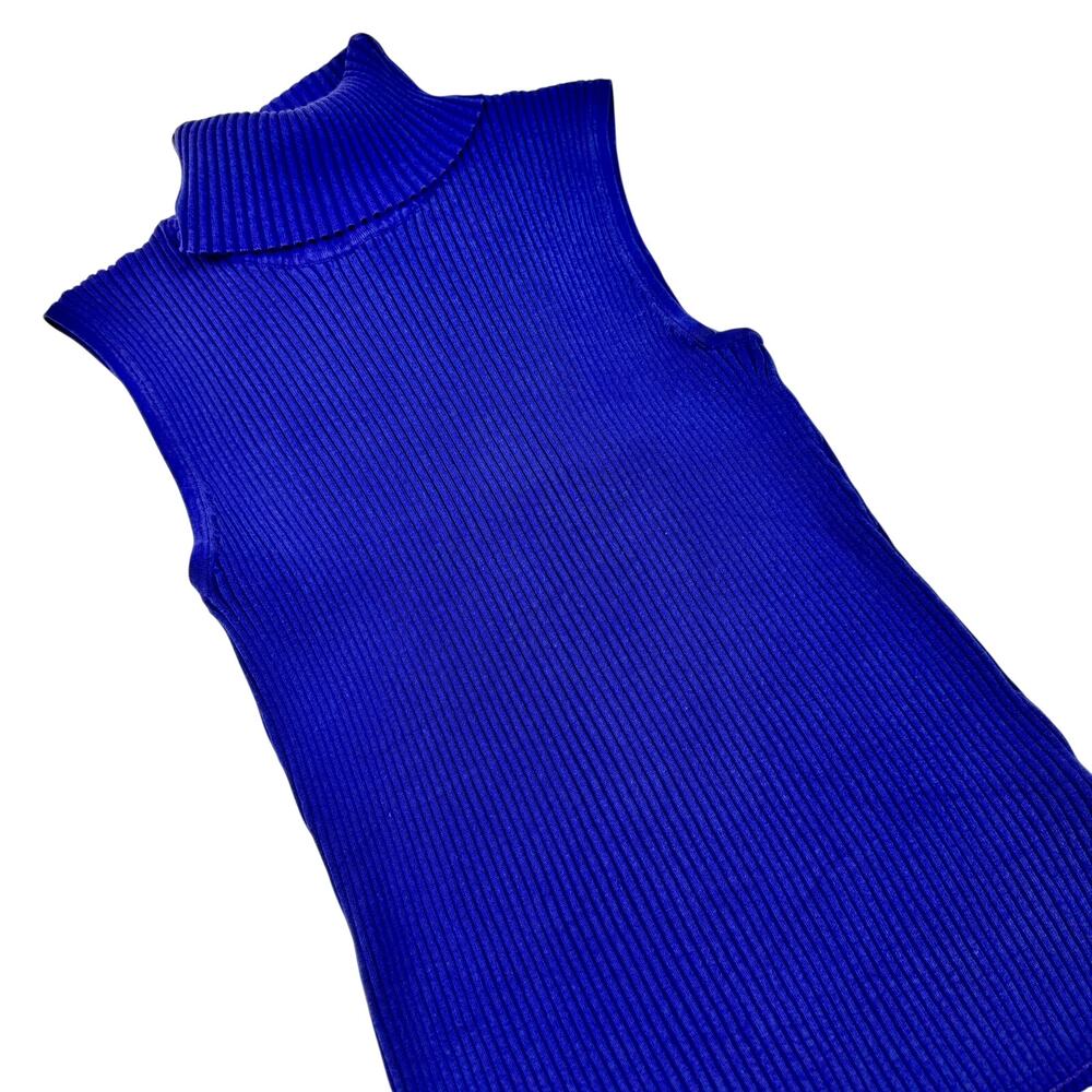 VTG Kasper Silk Cotton Top Blue Women’s Large Dopamine Dressing Longline Y2K 90s - Picture 1 of 11